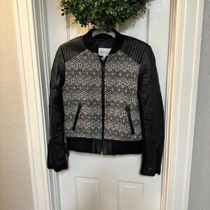 BCBG Black and White Bomber Jacket-Size Medium